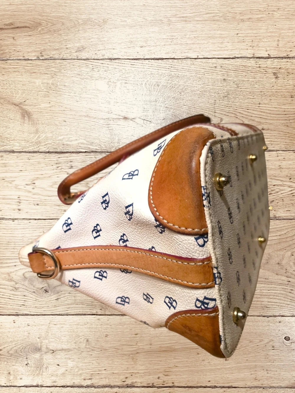 Dooney & Bourke Signature DB Monogram Satchel Tote & Matching Glass Case